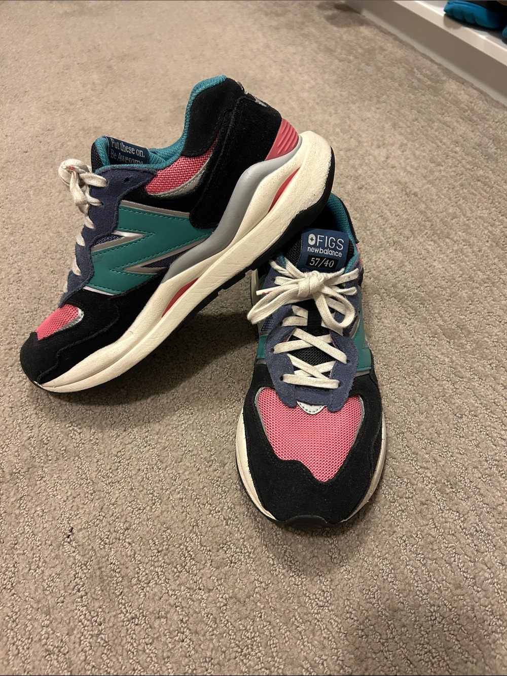Figs New Balance Women's Teal, Pink & Black 57/40 Sneakers 9.5 Women’s |  8Mens